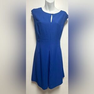 Blue A-Line Mini Dress with Slit